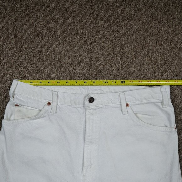 Vintage LEVI'S 550 Jeans Men 36x32 White Relaxed Fit Orange Tab Denim Distressed - Picture 7 of 11